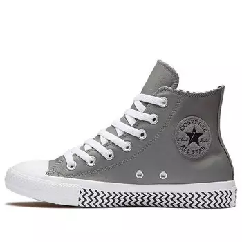 Кроссовки chuck taylor all star high top leather grey white Converse, серый