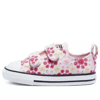 Кроссовки chuck taylor all star low top embroidery pink/yellow Converse, розовый