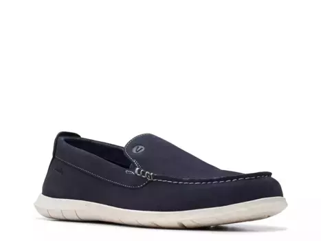 Кроссовки Clarks Flexway Step Slip-On, темно-синяя замша