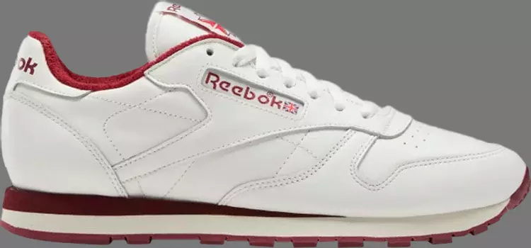 Кроссовки classic leather 'chalk classic burgundy' Reebok, белый