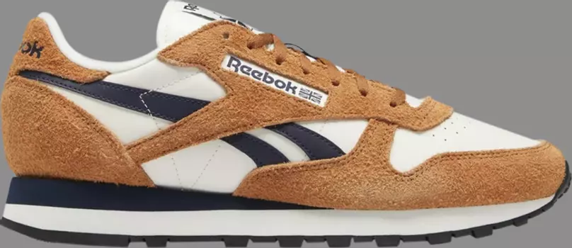 Кроссовки classic leather 'wild brown vector navy' Reebok, белый