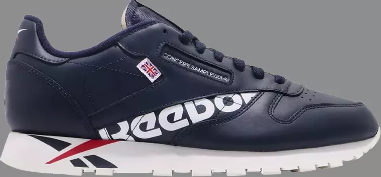 Кроссовки classic leather mu 'navy' Reebok, синий