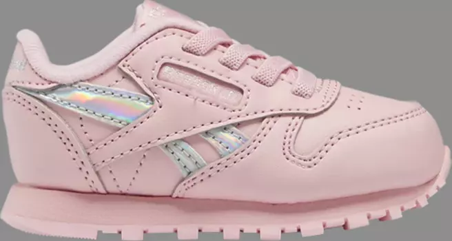 Кроссовки classic leather toddler 'pink glow iridescent' Reebok, розовый