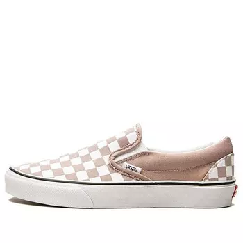 Кроссовки classic slip-on 'checkerboard - etherea' Vans, розовый