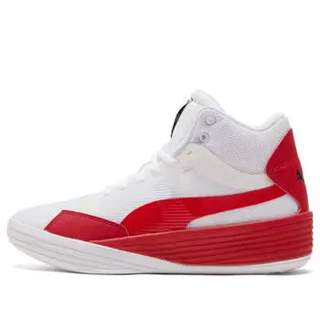 Кроссовки clyde all-pro mid white/red Puma, белый