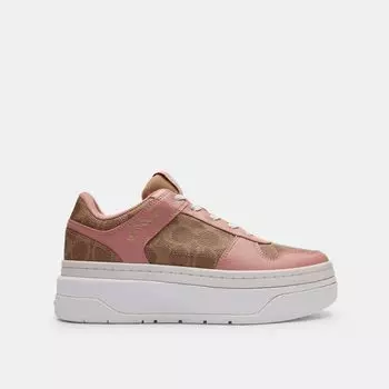 Кроссовки Coach Platform Sneaker, цвет Khaki/Pink Petal