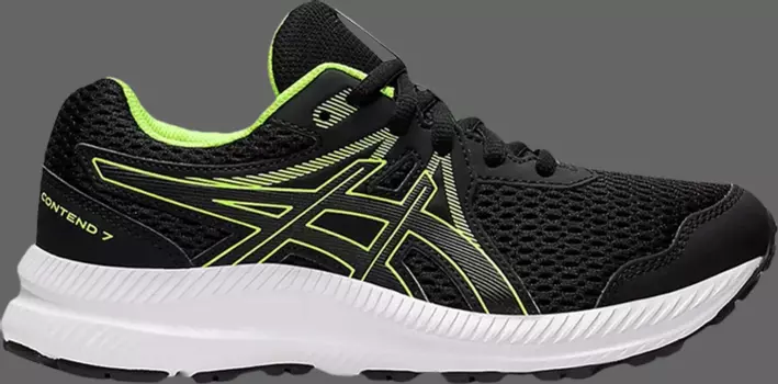 Кроссовки contend 7 gs 'black hazard green' Asics, черный