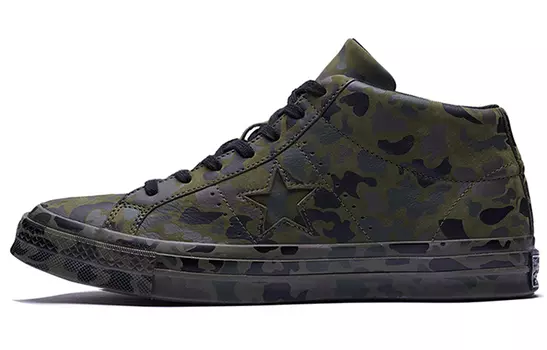 Кроссовки Converse One Star Retro Mid Tops Skateboarding Shoes Unisex Camouflage Green