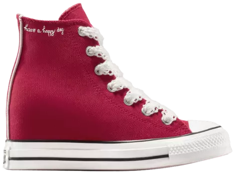 Кроссовки Converse Wmns Chuck Taylor All Star Wedge Platform High 'Crochet Laces', красный