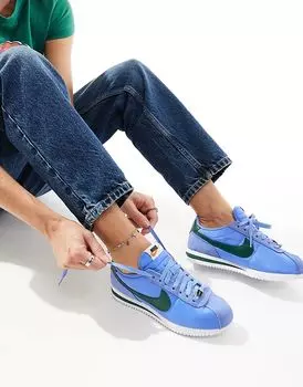 Кроссовки Cortez синего и зеленого цвета Nike