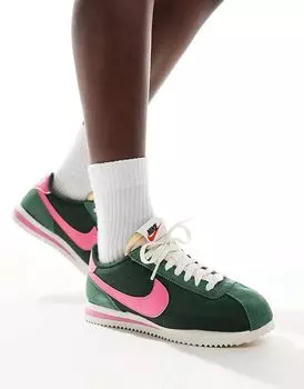 Кроссовки Cortez TXT зеленого и розового цвета Nike