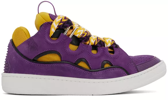 Кроссовки Curb из фиолетовой и желтой кожи Lanvin