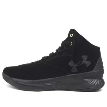 Кроссовки curry 1 lux mid 'black suede' Under Armour, черный