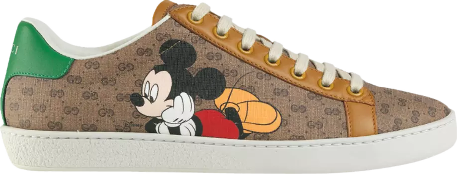 Кроссовки Disney x Gucci Wmns Ace Mickey Mouse - Ebony, белый