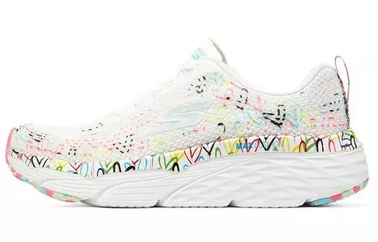 Кроссовки для бега Max Cushioning женские с низким верхом, белые/цветные Skechers