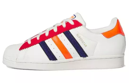 Кроссовки для скейтбординга Superstar унисекс с низким верхом, белые/красные Adidas Originals