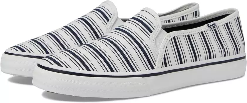 Кроссовки Double Decker Slip On Keds, цвет White/Navy Stripe