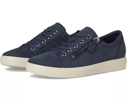 Кроссовки ECCO Soft Classic Lace Side Zip Sneaker, цвет Marine