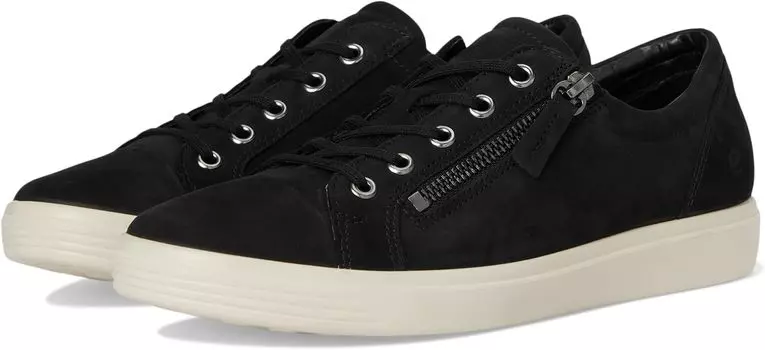 Кроссовки ECCO Soft Classic Lace Side Zip Sneaker, черный