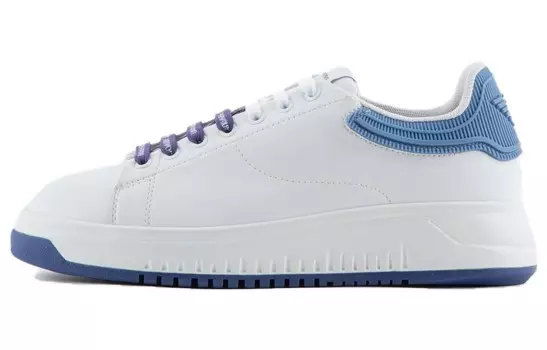 Кроссовки EMPORIO ARMANI Skateboarding Shoes Women's Low-top White/blue, белый/голубой