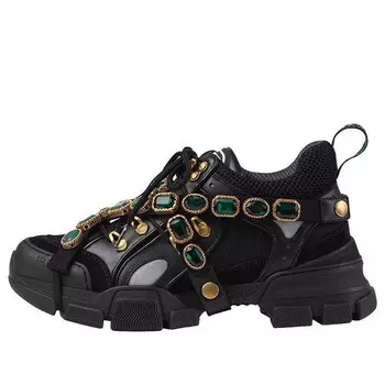 Кроссовки flashtrek crystals 'black' Gucci, черный