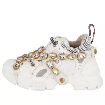 Кроссовки flashtrek crystals 'white' Gucci, белый