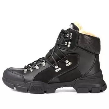 Кроссовки flashtrek high-top with wool 'black' Gucci, черный
