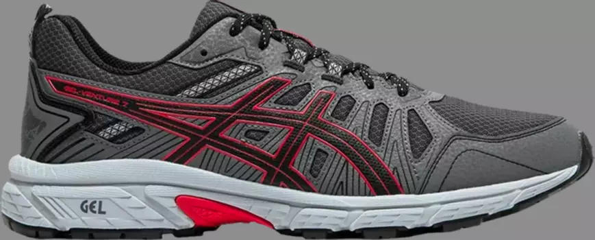Кроссовки gel venture 7 4e wide 'black classic red' Asics, черный