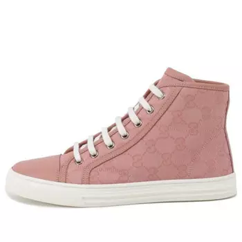 Кроссовки gg high 'logo print - soft pink' Gucci, розовый