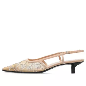Кроссовки gg slingback pump 'rose beige mesh gg crystals' Gucci, розовый