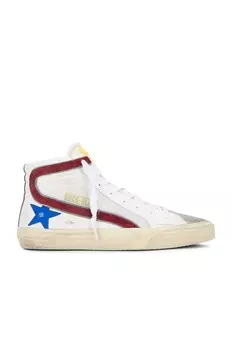 Кроссовки Golden Goose Slide In White, Grey, Bluette & Brown, цвет White, Grey, Bluette & Brown