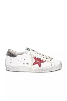 Кроссовки Golden Goose Super Star In White, Red & Dark Grey, цвет White, Red & Dark Grey