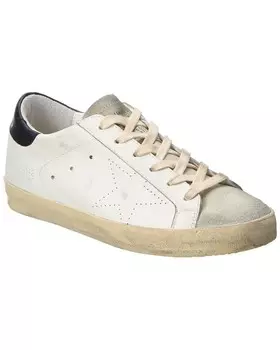 Кроссовки Golden Goose Superstar из кожи и замши, черный