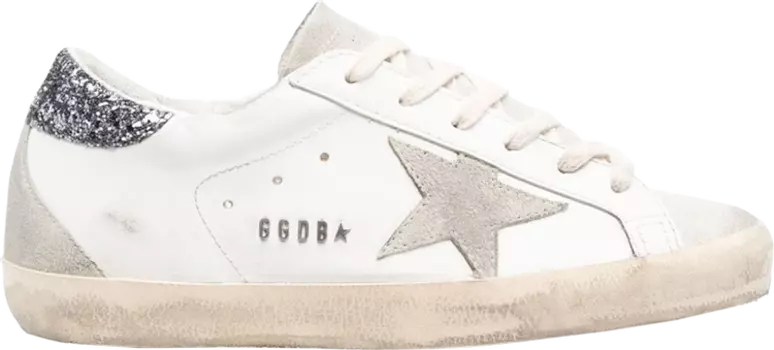 Кроссовки Golden Goose Wmns Superstar White Grey Glitter, белый