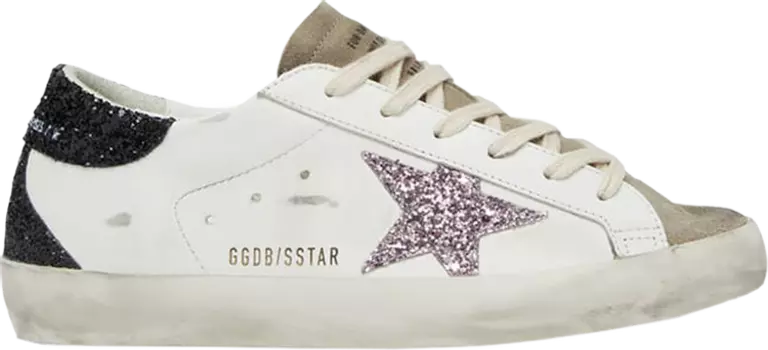 Кроссовки Golden Goose Wmns Superstar White Mauve Pink Glitter, белый