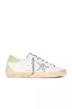 Кроссовки Golden Goose x REVOLVE Super Star, цвет White, Green, Silver, & Ice