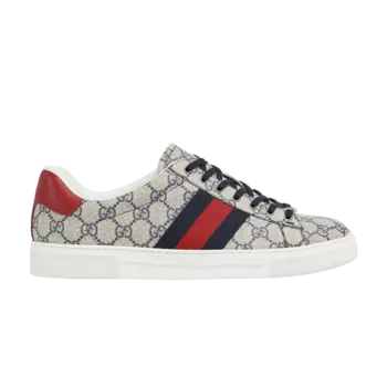 Кроссовки Gucci Ace 'GG Supreme Canvas - Beige Blue', серый
