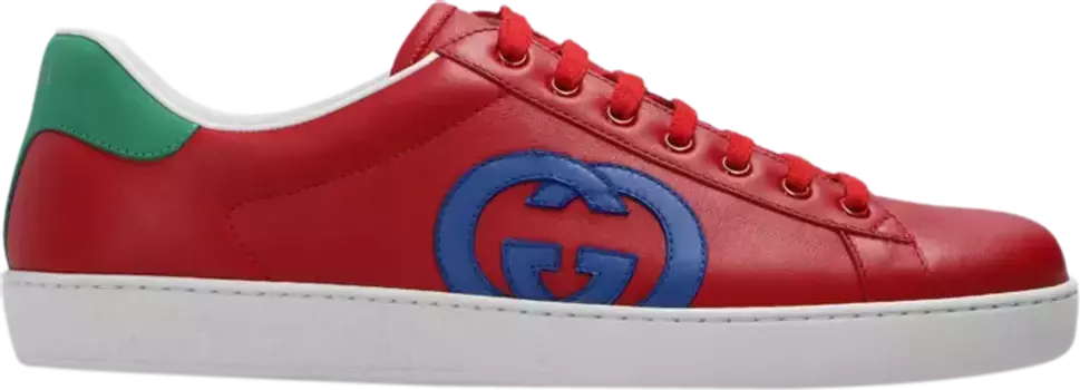 Кроссовки Gucci Ace Interlocking G - Red Blue, синий