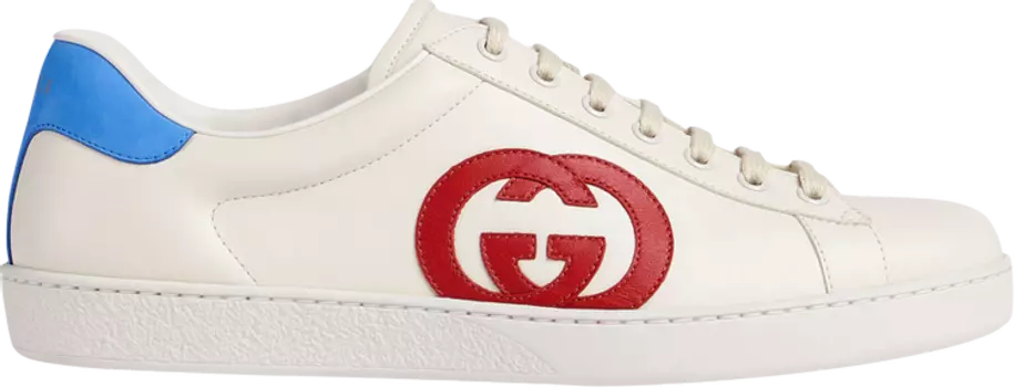 Кроссовки Gucci Ace Interlocking G - White Red Blue, синий