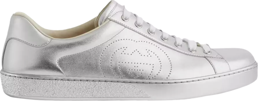 Кроссовки Gucci Ace Metallic Silver, серебряный