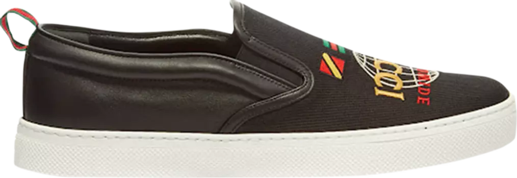 Кроссовки Gucci Dublin Slip-On Worldwide Flag - Black, черный
