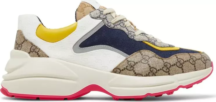 Кроссовки Gucci GG Rhyton Beige White Yellow, бежевый