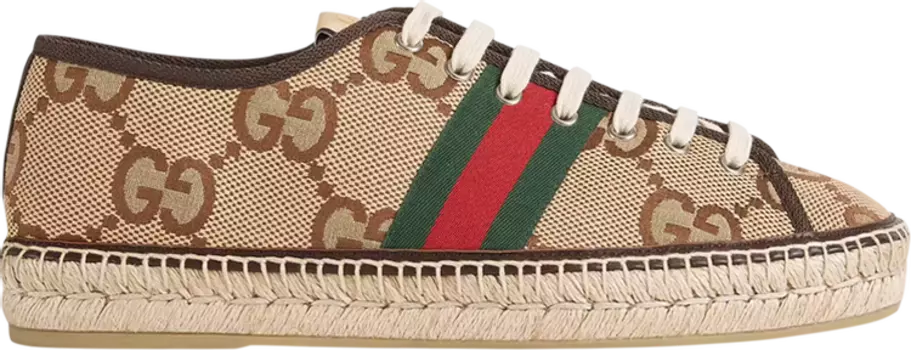 Кроссовки Gucci Maxi GG Espadrilles Camel Ebony, кэмел