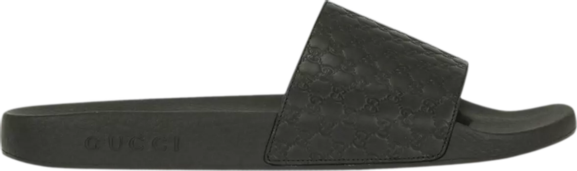 Сандалии Gucci MicroGuccissima Slide Black, черный