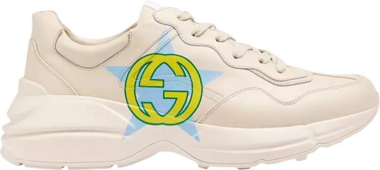 Кроссовки Gucci Rhyton Interlocking G Star, кремовый