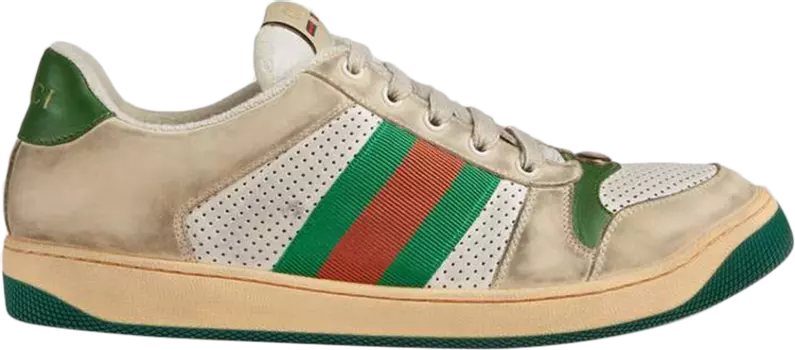 Кроссовки Gucci Screener Distressed Green Orange, зеленый