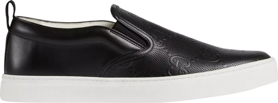 Кроссовки Gucci Slip-On GG Embossed - Black, черный