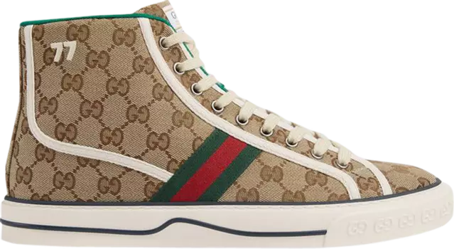 Кроссовки Gucci Tennis 1977 High Beige Ebony, бежевый