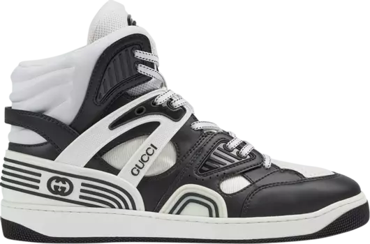 Кроссовки Gucci Wmns Basket High Black White, черный