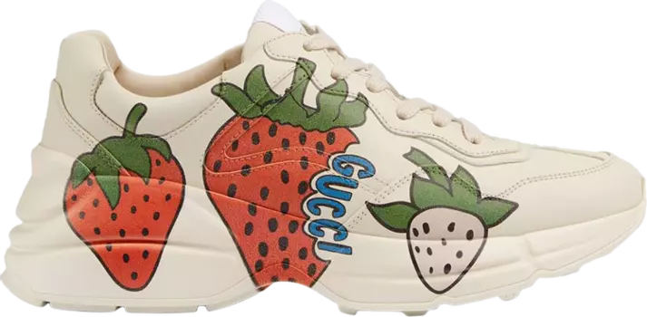 Кроссовки Gucci Wmns Rhyton Gucci Strawberry, белый
